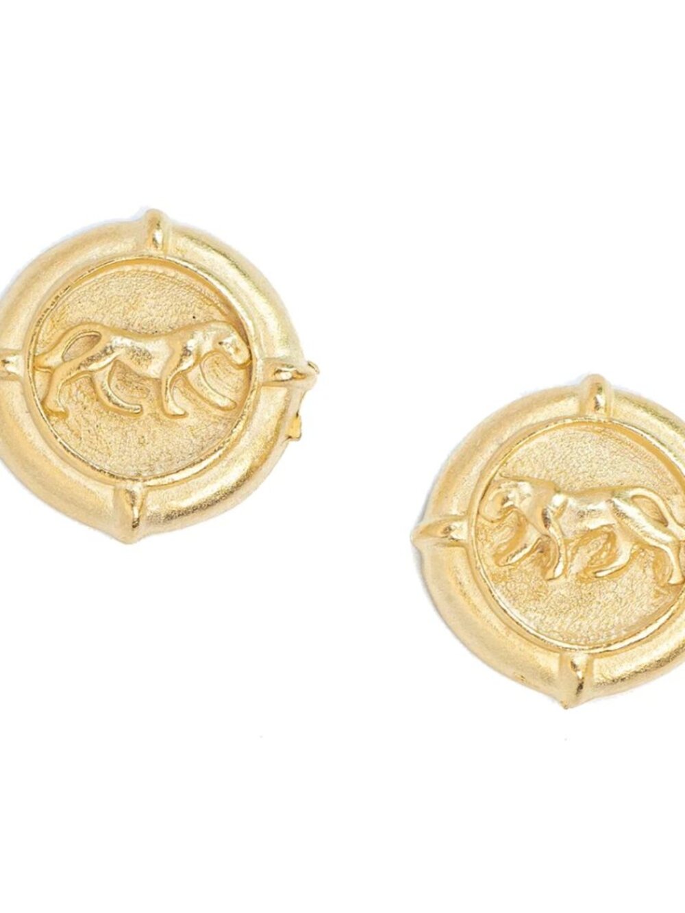 Susan Shaw Tiger Intaglio Studs (NWT)
